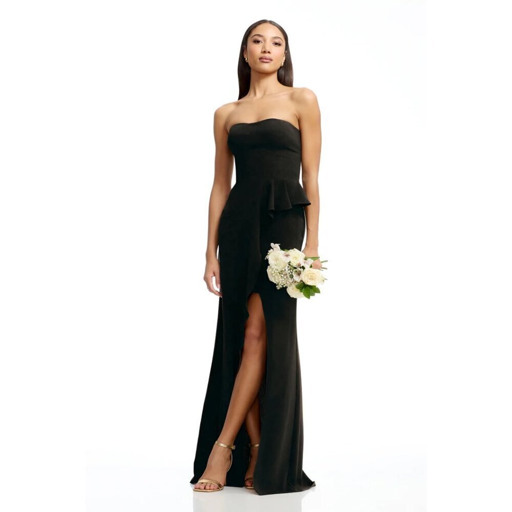 DRESS THE POPULATION Kai Strapless Gown in Black Size Large